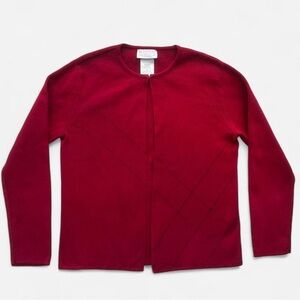 Vintage 90s Red Designers Originals Cardigan Sweater Hook Closure 100% Cotton
